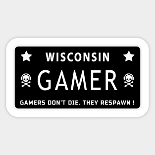 Wisconsin State. Gamer. Sticker